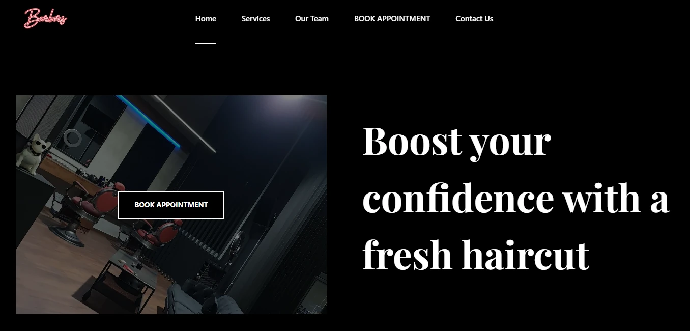Boosters Barbershop website and appointment booking