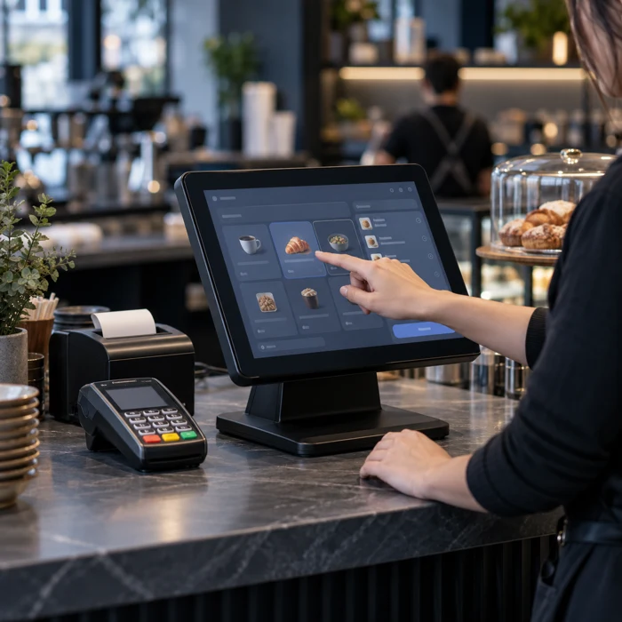 Touchscreen point of sale system and payment terminal